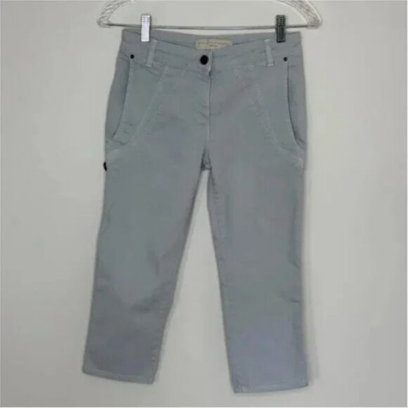Stella McCartney Pants - STELLA MCCARTNEY Women's Pale Blue Fodera Lining Gray Capri Pants Size 38